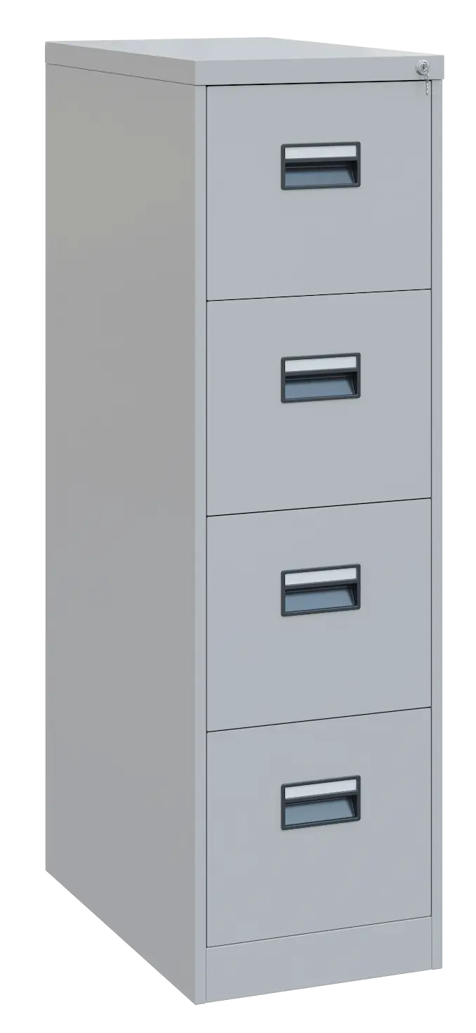 JP - 441 kartotéka 4-zásuvková, úchytky černý plast, 1330x620x390 mm, šedá